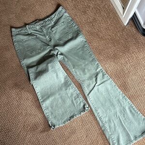 Altar'd State Green Flare Jeans